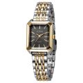 Square Women's Dual Color Alloy Watch Strap with Steel Strap and Quartz Watch. 