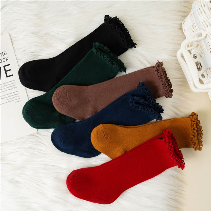 Winter%20Autumn%20Baby%20Girls%20Ruffle%20Socks%20Knee%20High%20Lace%20Long%20Sock%20Kids%20Soft%20Cotton%20Toddlers%20Children%20Princess%20Socks%20For%200-5%20Years%20-%20Image%203