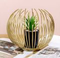 Artisan Crafted High-Quality Metal Alloy Sphere Planter For Elegant Room Decor. 