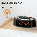 AM/FM Alarm Clock Radio with Dual Alarm Sleep Timer & Snooze Functions Orange LED Display 4-Level Dimming Option iTOMA CKS3301U. 