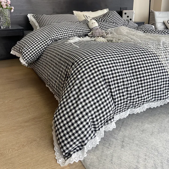 3pcs%20Black%20white%20plaid%20Duvet%20cover%20set%20(1*Duvet%20Cover%20+%202*Pillowcase,%20Without%20Core),%20lace%20Bedding%20Set,%20Soft%20Comfortable%20-%20Image%205