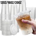 50PCS Disposable Plastic Cup with Lids Plastic Cup Coffee Milkshake Cold Drinks Outdoor Picnic Party Birthday Wedding Supplies.