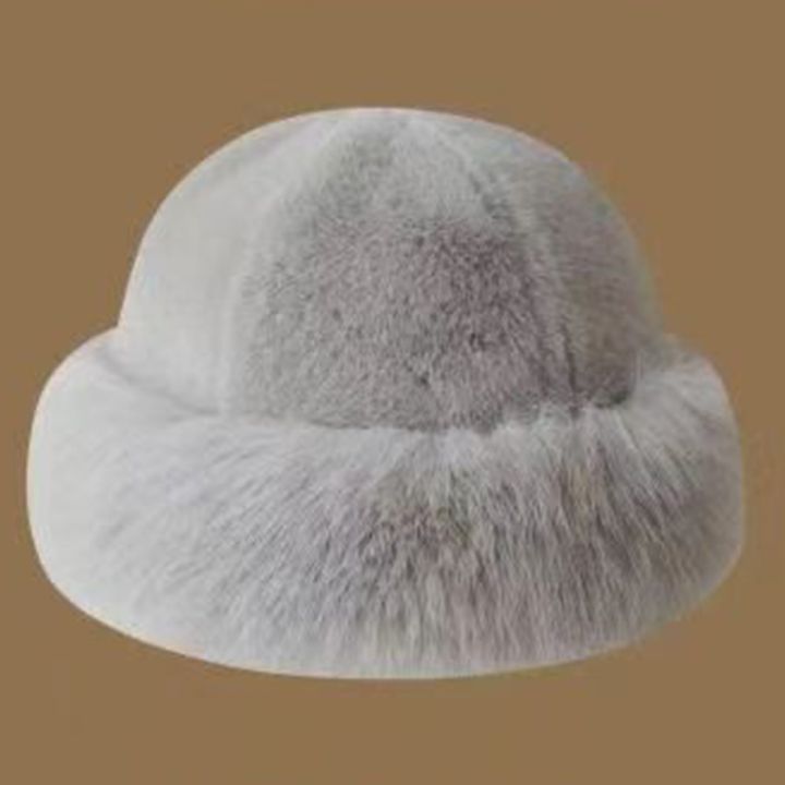 Warm%20Women's%20Winter%20Hat%20Fluffy%20Fur%20Bucket%20Hat%20For%20Women%20Plush%20Fisherman%20Hat%20Thicken%20Cold%20Snowy%20Day%20Panama%20Cap%20-%20Image%205