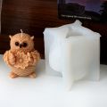 3D Reading Owl Animal Candle Mold Cute Keyboard Flower Owl Silicone Mold for Cake Decorating DIY Aromatherapy Plaster Wax Mold. 