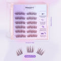 MAGEFY No Glue 36/48 Cluster Brown Individual Eyelashes 10-12mm Required Easy to Remove, Natural Lash Extension Eye Beauty Tools. 