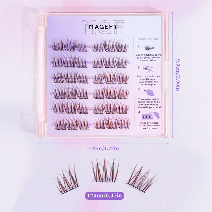 MAGEFY%20No%20Glue%2036/48%20Cluster%20Brown%20Individual%20Eyelashes%2010-12mm%20Required%20Easy%20to%20Remove,%20Natural%20Lash%20Extension%20Eye%20Beauty%20Tools%20-%20Image%207