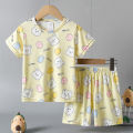 2-Piece Children's Summer Cute cartoon Printed Short-Sleeved Shorts Set for Boys and Girls Casual and Comfortable T-Shirt Shorts. 