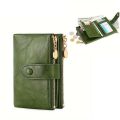 Vintage women's and men's wallet, short 30% off wallet card bag, simple thin anti-theft brush (RFID). 