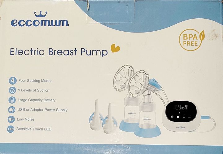 Eccomum Electric Breast Pump Dual Electric Breast Feeding Pumps With Modes Level Of Suction Anti-Backflow Low Noise BPA Free