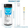 100 Pcs 9-IN-1/7-IN-1 Aquarium Test Strips Fast Accurate Fish Tank Test Kit with Test Tube Water Quality Monitor pH Test Strips. 