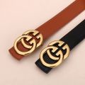 Ladies genuine leather belt, versatile decoration for business and casual wear, simple and fashionable, with a high-end feel..