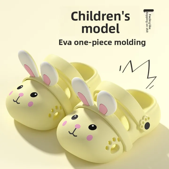 2026%20Summer%20Cute%20Rabbit%20Children%20Slippers%20Cartoon%20Outdoor%20Clogs%20For%20Girls%20Toddler%20Waterproof%20Anti%20Slip%20EVA%20Kids%20Beach%20Shoes%20-%20Image%203