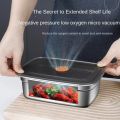 Stainless Steel Camping Lunch Box Sealed Microwave Suitable Bento Box Leak-proof Large Capacity Refrigerator Freezer Storage Box.