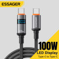 Essager 100W Type C to Type C Cable 5A PD Fast Charging USB C to USB C Display Cable For Macbook Laptop iPad  14 iPhone 15. 