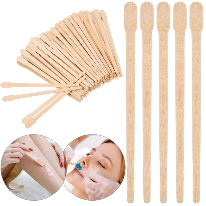 100PCS Woman Wooden Hair Removal Stick Disposable Depilation Spatula Wax Sticks Wood Face Eyebrows Waxing Spatula Beauty Tool staloofy hair
