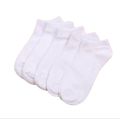 pack of 5 pairs cotton ankle socks solid colour black white grey. 