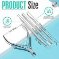 Cuticle Nippers and Cutter Kit, Ingrown Toenail File, Triangle Nail Polish Remover Cuticle Pusher Trimmer Stainless Steel Manicure Tools Set for Fingernails and Toenails. 