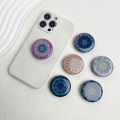 1pc Mandala pattern drop adhesive Socket phone stand Drop adhesive pattern foldable desktop stand Mandala mobile phone grip. 