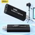 MZX USB Video Capture Card 1080P HDMI-Compatible Adapter 4K input Live Stream Capturer 2.0 Grabber Recorder Game Audio Adapter. 