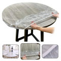 10pcs Fitted Round Tablecloth Transparent Waterproof Oil-Proof Table Cover Protector Cloth Dinning Table Table Covers Home.