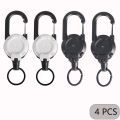 1/2/4pcs Extendable Retractable Holders Keychain Badge Reels Heavy Duty Clip With Carabiner Key Chain For Men Outdoor Bags.