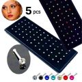 5 PCs Nose Pin Stainless Steel Nose Ring One Stone Nose Pin for piercing and none piercing, direct Nose pin, Long/ ek nug wali long. 