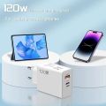 120W USB Fast Charger With Type C Cable Fast Charging Adapter For iPhone 16 Samsung Xiaomi Huawei PD Cell Phones Quick Charger.
