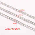 2meters 2/3/4mm Stainless Steel Extension Chain for Bracelet DIY Jewelry Making Accessories. 