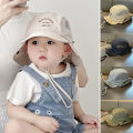 Summer Quick-Dry Kids Bucket Hat Letter Neck Protection Baby Boys Girls Sunshade Cap Kids Toddler Fisherman Hat.