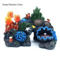 Fish Tank Ornament Simulated Coral Reef Island Resin Plant Mountain Aquarium Decoration Home Landscaping Background Decor.
