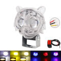 Motorcycle Driving Lights LED Spotlights Owl/Tiger Headlights for Motorbikes Scooter Various Lighting Modes White Yellow/Red/Blu. 