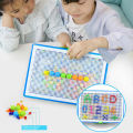 296pcs Mushroom Nail 3D Puzzle Blocks Kids Montessori Games Color Cognition Intellectual Educational Toys for Children Gifts. 