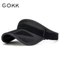 Summer Sports Sun Hats Men's Cap Adjustable Visor Uv Protection Empty Top Tennis Running Sunscreen Mesh Brim.