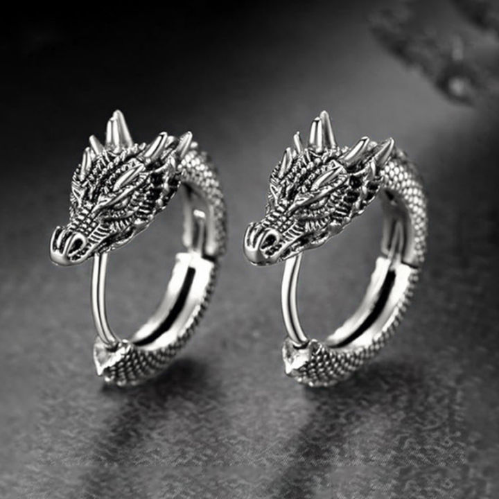 Huitan%20Trendy%20Male%20Dragon%20Hoop%20Earrings%20Hip%20Hop%20Style%20Punk%20Party%20Accessories%20Unisex%20Daily%20Wearable%20Personality%20Jewelry%20Drop%20Ship%20-%20Image%202