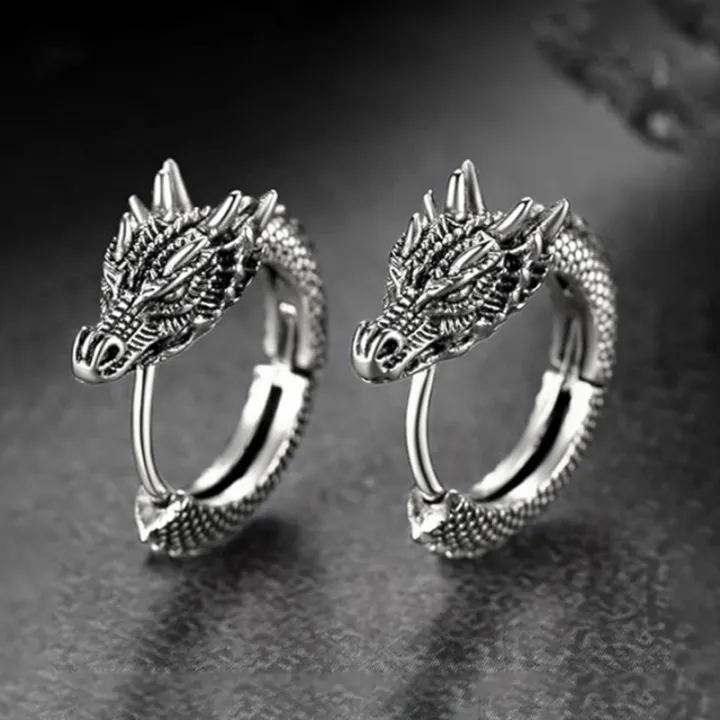 Huitan%20Trendy%20Male%20Dragon%20Hoop%20Earrings%20Hip%20Hop%20Style%20Punk%20Party%20Accessories%20Unisex%20Daily%20Wearable%20Personality%20Jewelry%20Drop%20Ship%20-%20Image%202