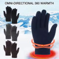 Mens Winter Gloves Thicken Thermal Warm Fleece Full Finger Gloves Cold Resistance Windproof Outdoor Skiing Cycling Mittens Women.