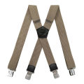 Heavy Duty Suspenders for Men Work Outdoor 3.8cm X-Back 4 Strong Clips Adjustable Elastic Trouser Braces Strap Belt.