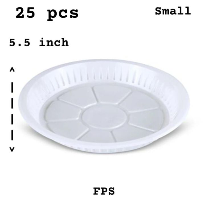 25 pcs| Disposable White Plastic Plates | small size