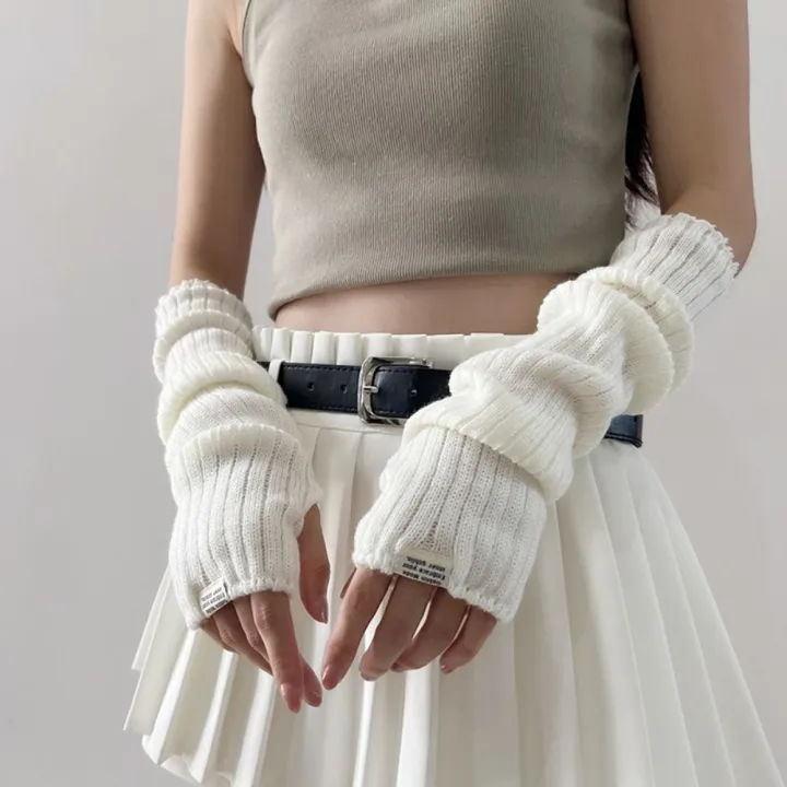 Fingerless%20Long%20Wrist%20Gloves%20Arm%20Warmers%20False%20Sleeves%20Knitted%20Gloves%20Finger%20Sleeves%20Cover%20Black%20White%20Half%20Finger%20Gloves%20-%20Image%204