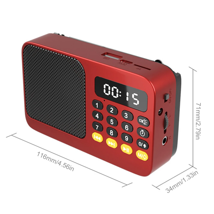 Portable Radio Music Player Handheld Rechargeable Digital FM USB TF MP3 Player Speaker Devices Supplies With LED Display Radio 