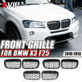XVIP Chrome Silver Diamonds Front Bumper Hood Grilles For BMW X3 F25 2010-2013 Single And Double Line Style Upper Racing Grills. 