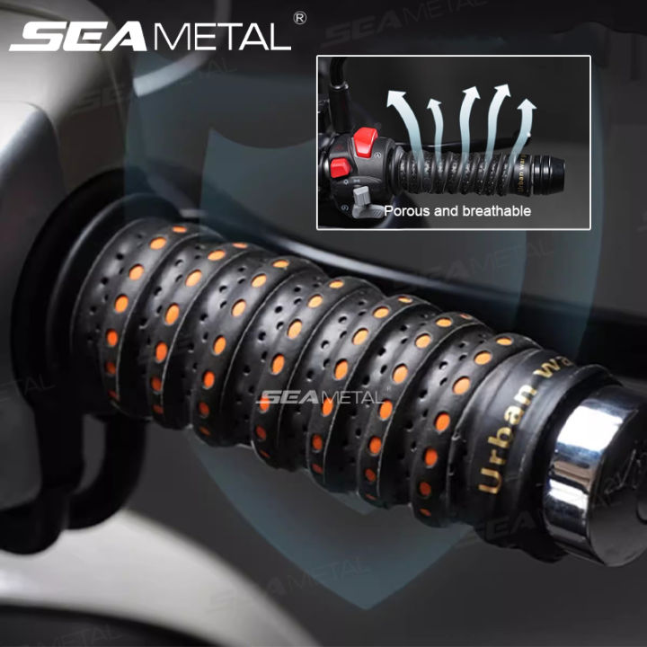 SEAMETAL Motorcycle Handlebar Tape Road Bike Bar Tape Breathable Anti Scratch Tape Anti-Vibration Tape Durable Protection Straps