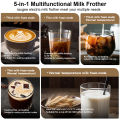 Electric Milk Frother Milk Foam Machine Automatic Milk Foamer for Coffee Cappuccino Latte Milk 5 in 1 Hot and Cold Milk Frother.