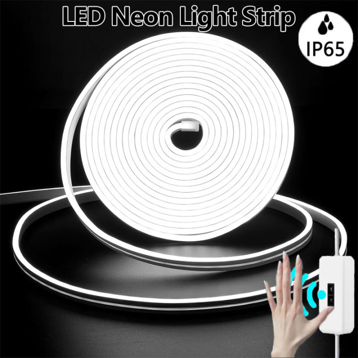 1-5m Neon Led Strip Light Motion Sensor Dimmer Switch Control Flexible Neon Sign Outdoor Lamp Waterproof Tape Rope Home Decor