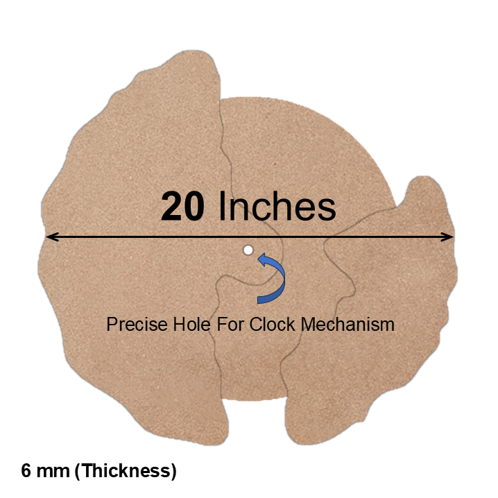 MDF Clock Base | 20 Inch Diameter | 6mm Thick MDF Clock Base for Resin ...