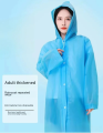 Non-disposable Thickened Frosted Waterproof Adult Men Women Children Integrated Semi-transparent Hiking Raincoat. 