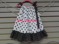 white dot cotton frock for girls.