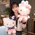 Anime Sanrio Hello Kitty Kulomi Cute Stuffed Plush Toys Plushies Soft Pillow Kawaii Pink Birthday Party Gift For Kid Girl Friend. 