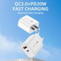 20W USB Fast Charger PD Type C Quick Charge Phone Charger EU/US Plug Adapter For iPhone USB C Wall Charger.