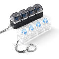 1pcs 4 Keys Mechanical Keyboard Tester LED Keyboard Key Toys Stress Relief DIY Fidget Button Keycap Fidget Keychain Toys.